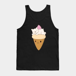 Kawaii Polar Bear Ice Cream Tank Top